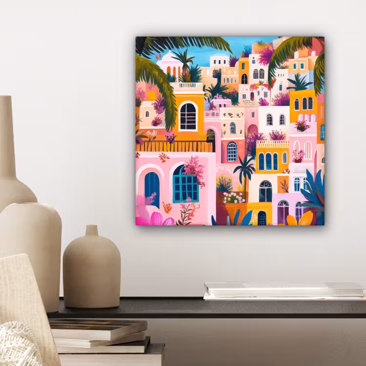 Canvas Print - Colorful - Pink - Orange - Yellow - Flowers — 4