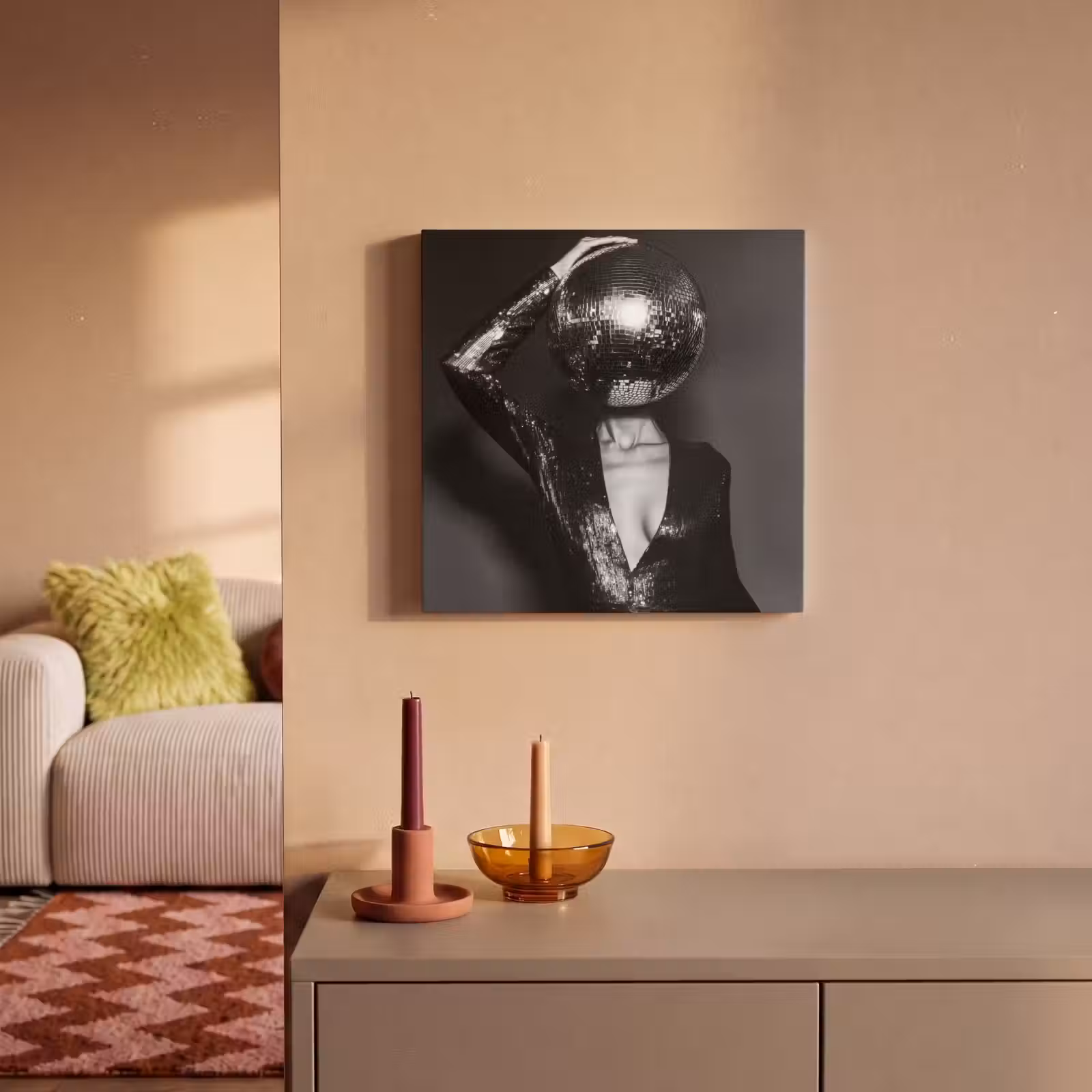 Canvas Print - Discoball - Face - Glamour - Black — 1