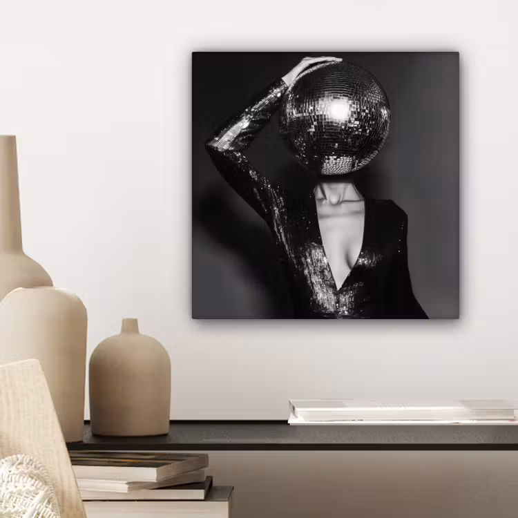 Canvas Print - Discoball - Face - Glamour - Black — 4
