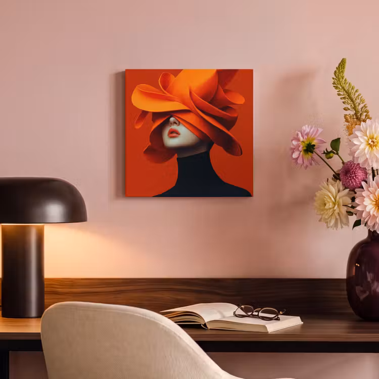 Canvas Print - Orange - Hat - Woman — 3