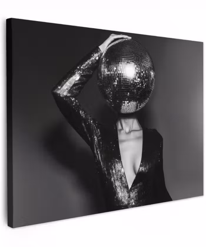 Canvas Print - Discoball - Face - Glamour - Black