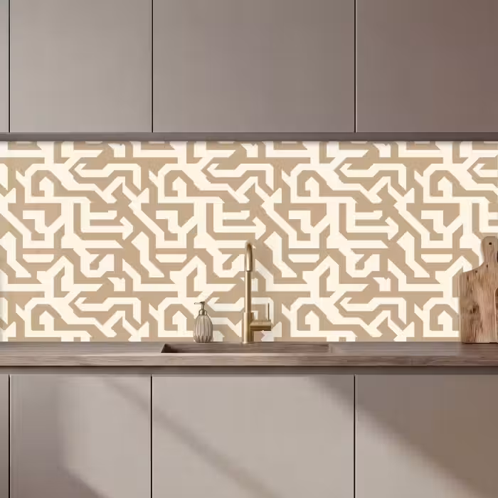 Kitchen Wall Splashback - Modern - Abstract - Beige