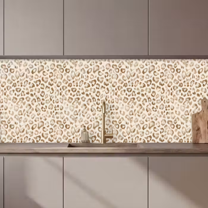 Kitchen Wall Splashback - Leopard - Classic - Beige