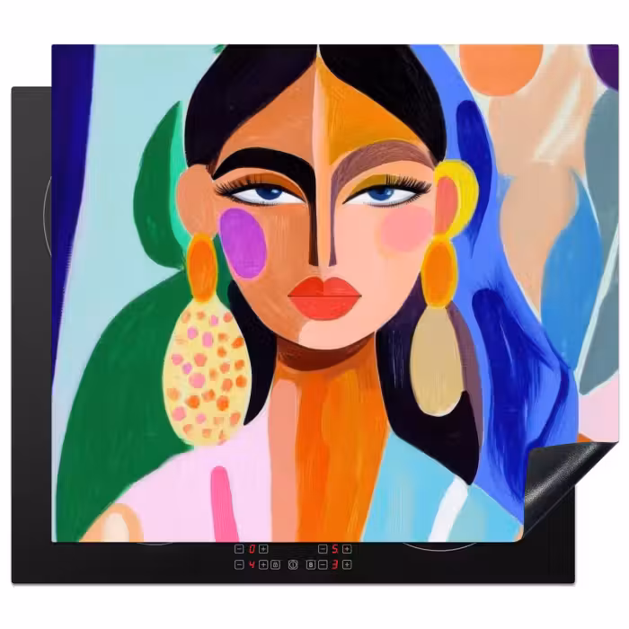 Induction Hob Cover - Portrait - Woman - Modern