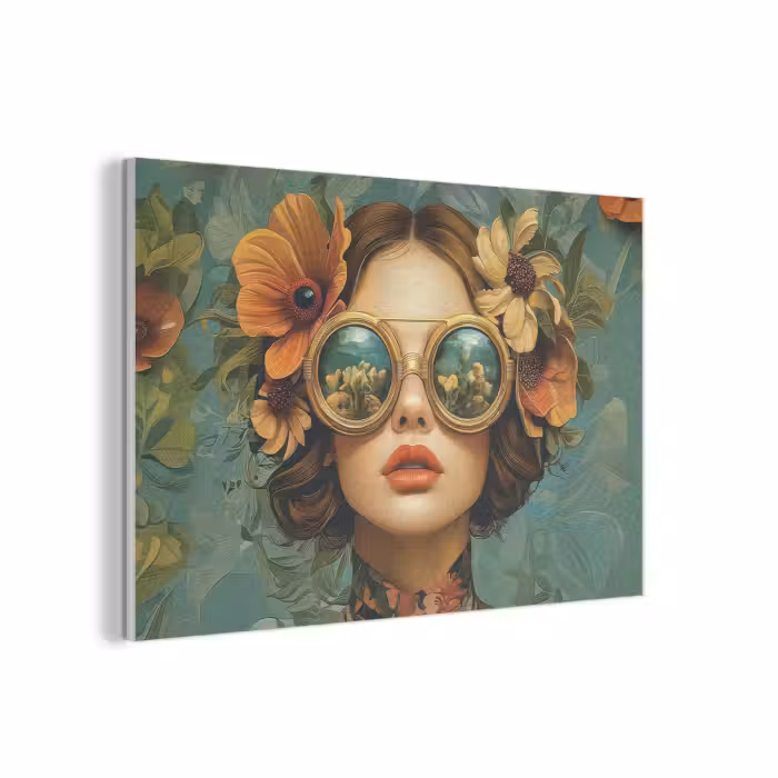 Acoustic Felt - Woman - Flowers - Butterflies - Nature - Vintage