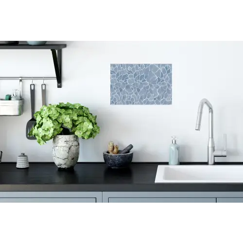 Abstract - Blauw - Bladeren Muursticker klein -keuken