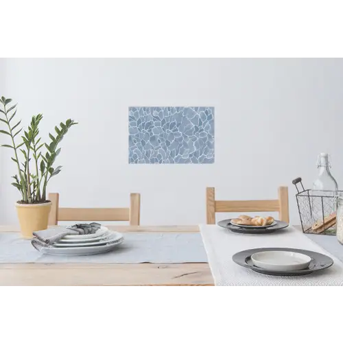Abstract - Blauw - Bladeren Muursticker klein -eettafel