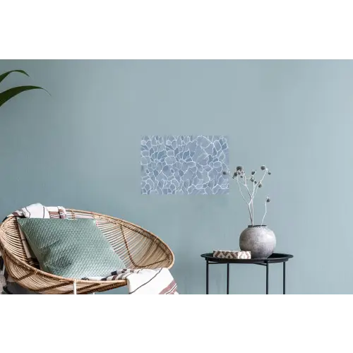 Abstract - Blauw - Bladeren Muursticker klein -plant