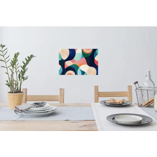 Abstract - Blauw - Roze Muursticker klein -eettafel