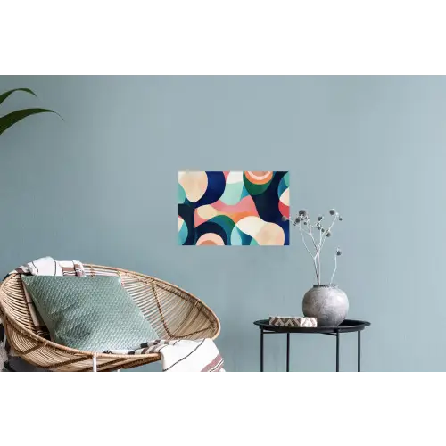 Abstract - Blauw - Roze Muursticker klein -plant