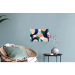 Abstract - Blauw - Roze Muursticker klein -plant