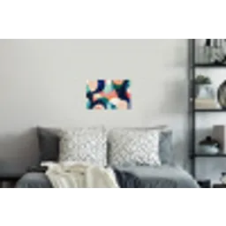 Abstract - Blauw - Roze Muursticker klein -slaapkamer