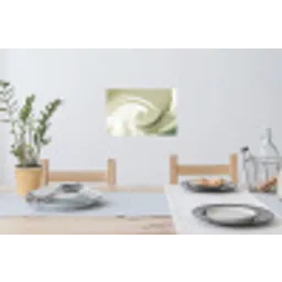 Abstract - Penseelstreken - Golven - Groen Muursticker klein -eettafel