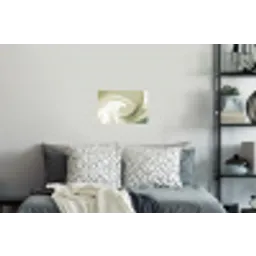 Abstract - Penseelstreken - Golven - Groen Muursticker klein -slaapkamer