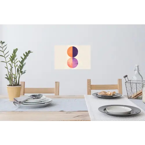 Abstract - Cirkels - Paars Muursticker klein -eettafel
