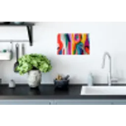 Abstract - Kleurrijk - Golven - Lijnen Muursticker klein -keuken