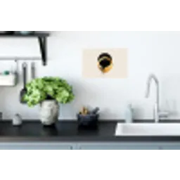 Abstract ontwerp - Zwarte cirkel - Verfvlekken Muursticker klein -keuken