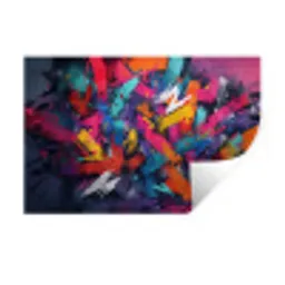 Abstract - Explosie - Neonkleuren Muursticker klein -3d