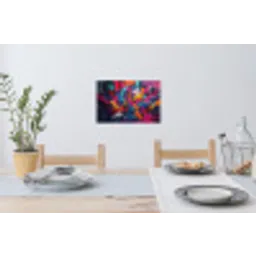 Abstract - Explosie - Neonkleuren Muursticker klein -eettafel