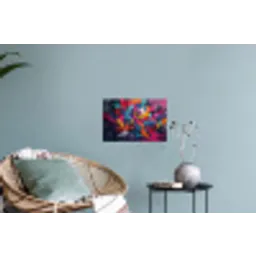 Abstract - Explosie - Neonkleuren Muursticker klein -plant