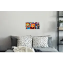 Abstract - Gezicht - Kleurrijk Muursticker klein -slaapkamer