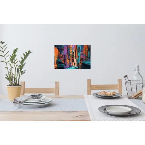 Abstract - Figuren - Kleurrijk Muursticker klein -eettafel