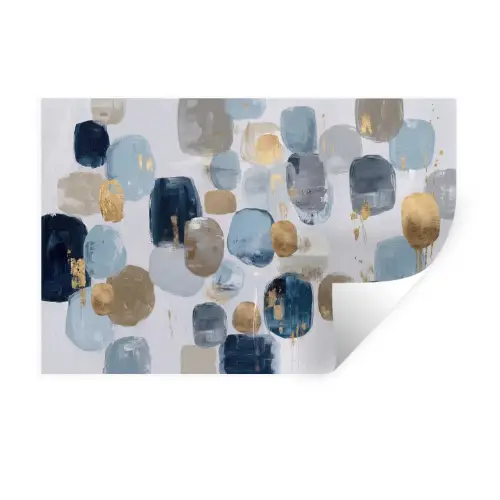 Abstract - Goud - Vormen Muursticker klein -3d