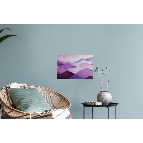 Abstract - Heuvels - Landschap - Paars Muursticker klein -plant