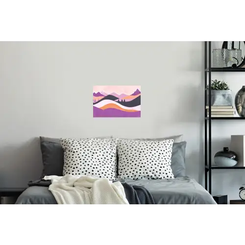 Abstract - Heuvels - Bomen - Groen Muursticker klein -slaapkamer