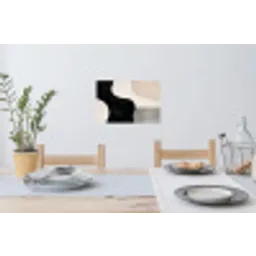 Abstract - Japandi - Beige - Modern Muursticker klein -eettafel