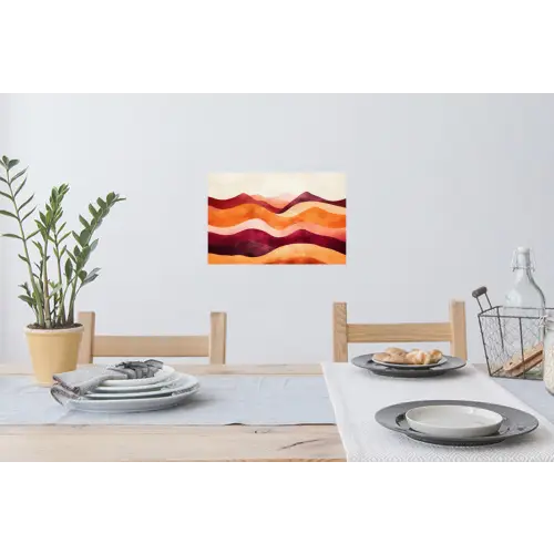 Abstract - Landschap - Golven Muursticker klein -eettafel