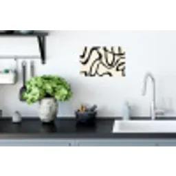 Abstract - Lijnen - Modern - Beige Muursticker klein -keuken