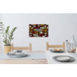 Abstract - Patroon - Rood Muursticker klein -eettafel