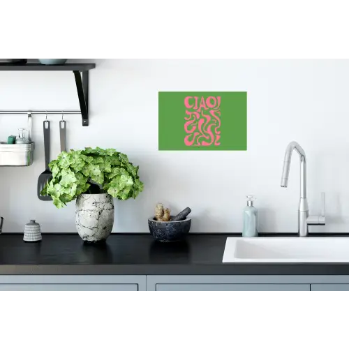 Abstract - Roze - Ciao - Vormen Muursticker klein -keuken