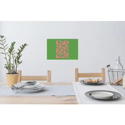 Abstract - Roze - Ciao - Vormen Muursticker klein -eettafel