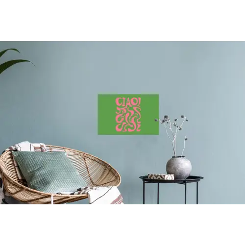 Abstract - Roze - Ciao - Vormen Muursticker klein -plant