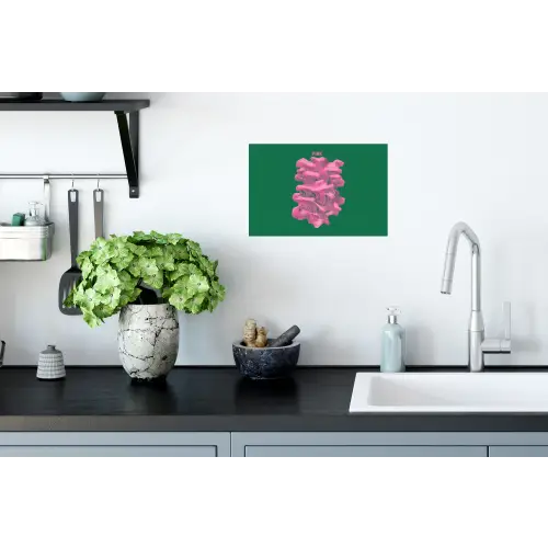 Abstract - Pink - Lijnen - Groen Muursticker klein -keuken