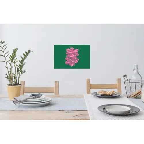 Abstract - Pink - Lijnen - Groen Muursticker klein -eettafel