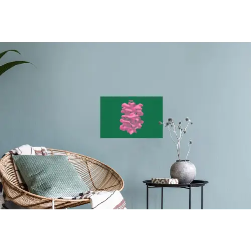 Abstract - Pink - Lijnen - Groen Muursticker klein -plant
