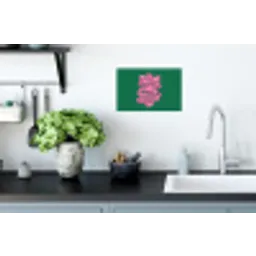 Abstract - Pink - Lijnen - Groen Muursticker klein -keuken