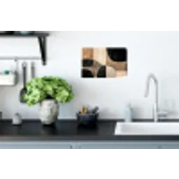 Abstract - Vlakken - Zwart - Rond Muursticker klein -keuken