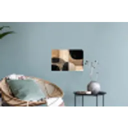 Abstract - Vlakken - Zwart - Rond Muursticker klein -plant