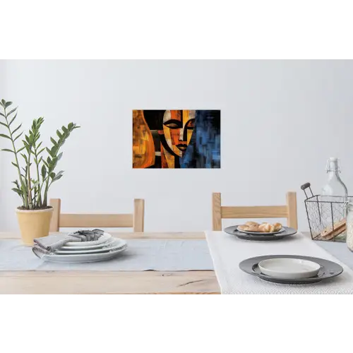 Abstract - Portret - Kleurvakken Muursticker klein -eettafel