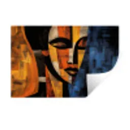 Abstract - Portret - Kleurvakken Muursticker klein -3d