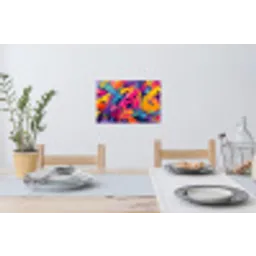 Abstract - Vormen - Kleurrijk Muursticker klein -eettafel