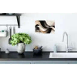 Abstract - Golven - Zwart - Verweerd Muursticker klein -keuken