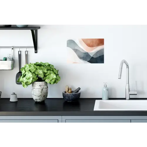 Abstract - Golven - Blauw Muursticker klein -keuken