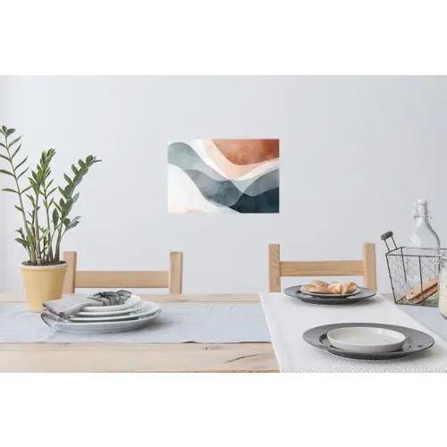 Abstract - Golven - Blauw Muursticker klein -eettafel
