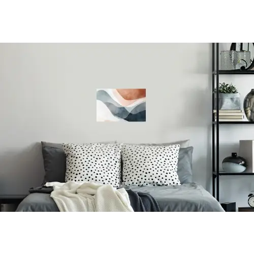 Abstract - Golven - Blauw Muursticker klein -slaapkamer