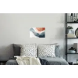 Abstract - Golven - Blauw Muursticker klein -slaapkamer